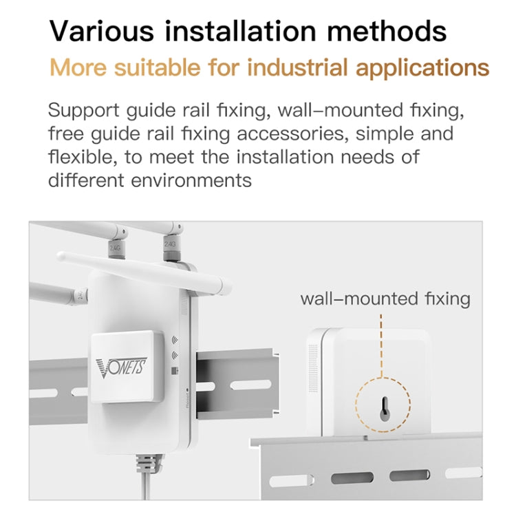 VONETS VAR600-H 600Mbps Wireless Bridge WiFi Repeater, With Power Adapter + DC Adapter Set - Wireless Routers by VONETS | Online Shopping South Africa | PMC Jewellery | Buy Now Pay Later Mobicred