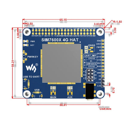 Waveshare 4G / 3G / 2G / GSM / GPRS / GNSS HAT for Raspberry Pi, LTE CAT4, for Southeast Asia, West Asia, Europe, Africa - Modules Expansions Accessories by Waveshare | Online Shopping South Africa | PMC Jewellery | Buy Now Pay Later Mobicred