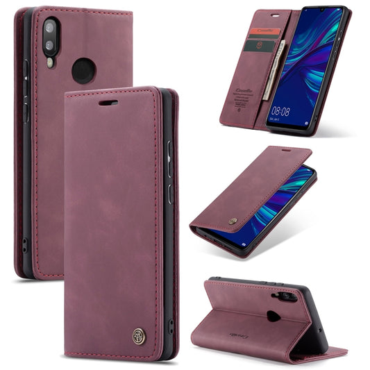 CaseMe Multifunctional Retro Frosted Horizontal Flip Leather Case for Huawei P Smart 2019 /  Honor 10 Lite, with Card Slots & Holder & Wallet(Wine Red) - Honor Cases by CaseMe | Online Shopping South Africa | PMC Jewellery | Buy Now Pay Later Mobicred