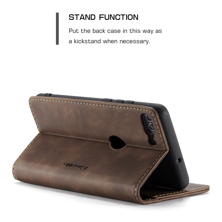 CaseMe Multifunctional Retro Frosted Horizontal Flip Leather Case for Huawei P Smart / Enjoy 7S /  Honor 9 Lite, with Card Slots & Holder & Wallet(Coffee) - Honor Cases by CaseMe | Online Shopping South Africa | PMC Jewellery | Buy Now Pay Later Mobicred