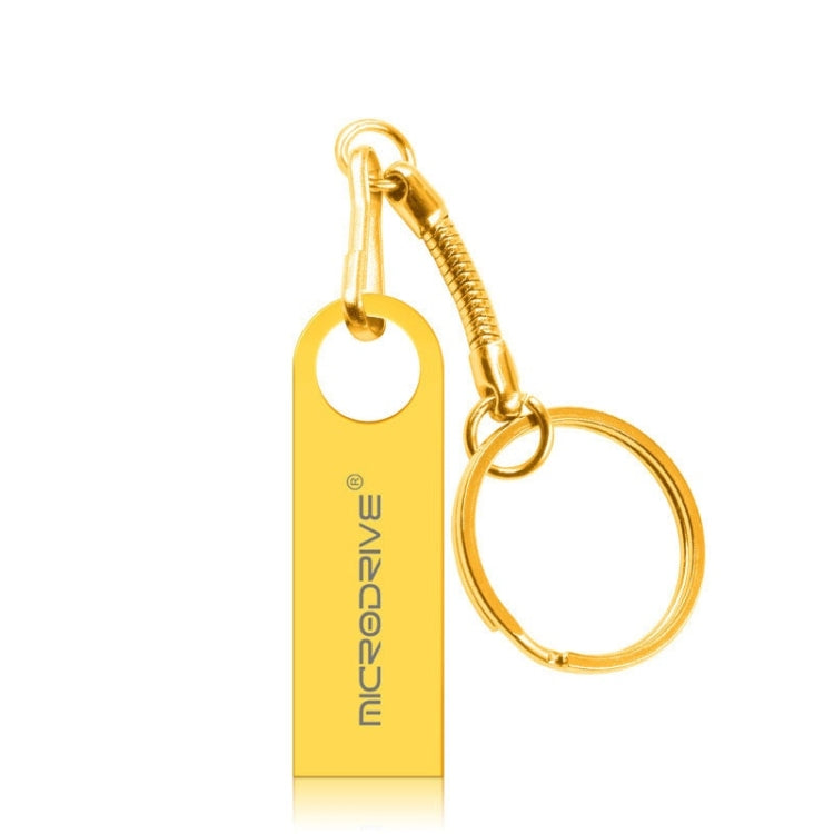 MicroDrive 128GB USB 2.0 Metal Waterproof High Speed U Disk(Gold) - USB Flash Drives by MicroDrive | Online Shopping South Africa | PMC Jewellery | Buy Now Pay Later Mobicred