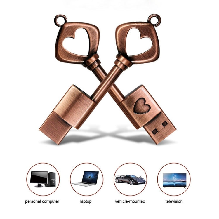 MicroDrive 32GB USB 2.0 Copper Love Key U Disk - USB Flash Drives by MicroDrive | Online Shopping South Africa | PMC TechLife | Buy Now Pay Later Mobicred