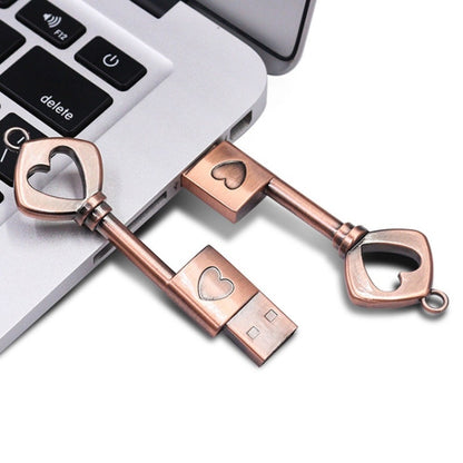 MicroDrive 64GB USB 2.0 Copper Love Key U Disk - USB Flash Drives by MicroDrive | Online Shopping South Africa | PMC Jewellery | Buy Now Pay Later Mobicred