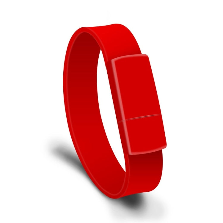 MicroDrive 128GB USB 2.0 Fashion Bracelet Wristband U Disk (Red) - USB Flash Drives by MicroDrive | Online Shopping South Africa | PMC Jewellery | Buy Now Pay Later Mobicred