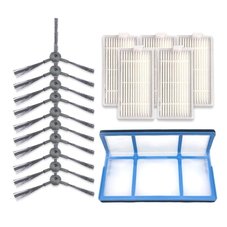 XI238 5 Pairs K614  Side Brushes + 5 PCS I208 Filters + I204 Filter Cotton Filter Set for ILIFE V5S Pro / V50 / V5S - For ILIFE Accessories by PMC Jewellery | Online Shopping South Africa | PMC Jewellery | Buy Now Pay Later Mobicred