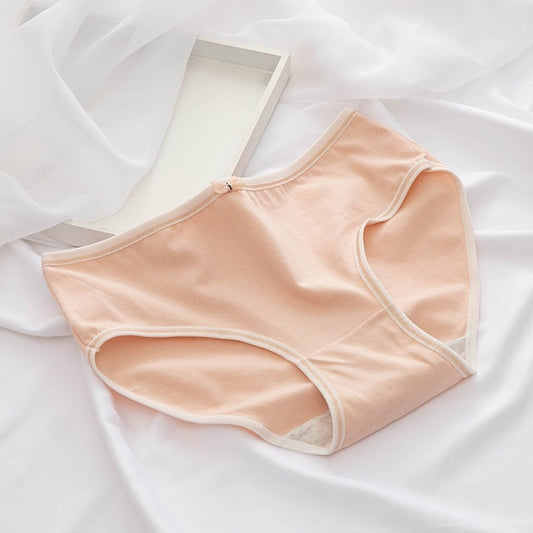 Bowknot Morandi Simple Girly Cotton Panties (Color:Shrimp Powder Size:L) - Ladies Underwear by PMC Jewellery | Online Shopping South Africa | PMC Jewellery | Buy Now Pay Later Mobicred
