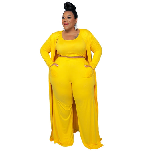 Casual Fashion Sports Home Three-piece Set (Color:Yellow Size:XXL) - One-Piece Garment by PMC Jewellery | Online Shopping South Africa | PMC Jewellery