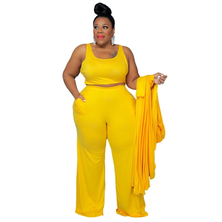 Casual Fashion Sports Home Three-piece Set (Color:Yellow Size:XXL) - One-Piece Garment by PMC Jewellery | Online Shopping South Africa | PMC Jewellery