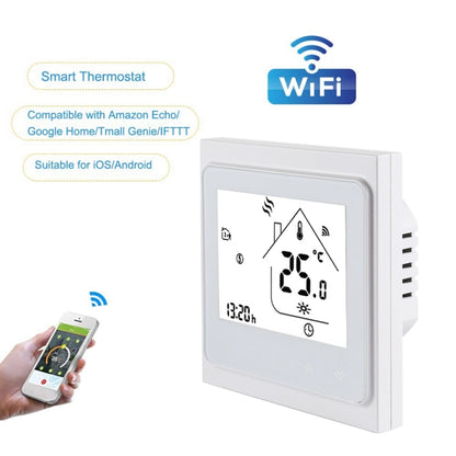 BHT-002GBLW 16A Load Electronic Heating Type LCD Digital Heating Room Thermostat with Sensor & Time Display, WiFi Control(White) - Indoor Thermometer by PMC Jewellery | Online Shopping South Africa | PMC Jewellery