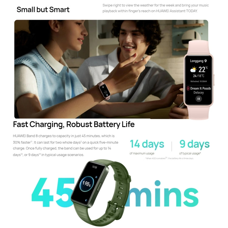 HUAWEI Band 8 Standard 1.47 inch AMOLED Smart Watch, Support Heart Rate / Blood Pressure / Blood Oxygen / Sleep Monitoring(Emerald) - Wearable Devices by Huawei | Online Shopping South Africa | PMC Jewellery