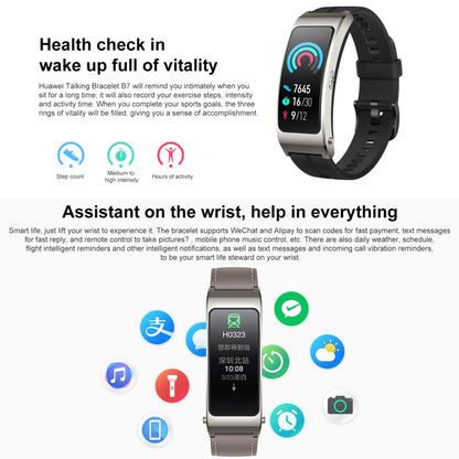 Original Huawei TalkBand B7 Smart Bracelet, 1.53 inch Screen, Support Bluetooth Call / Heart Rate / Blood Oxygen / Sleep Monitoring (Black) - Wearable Devices by Huawei | Online Shopping South Africa | PMC Jewellery