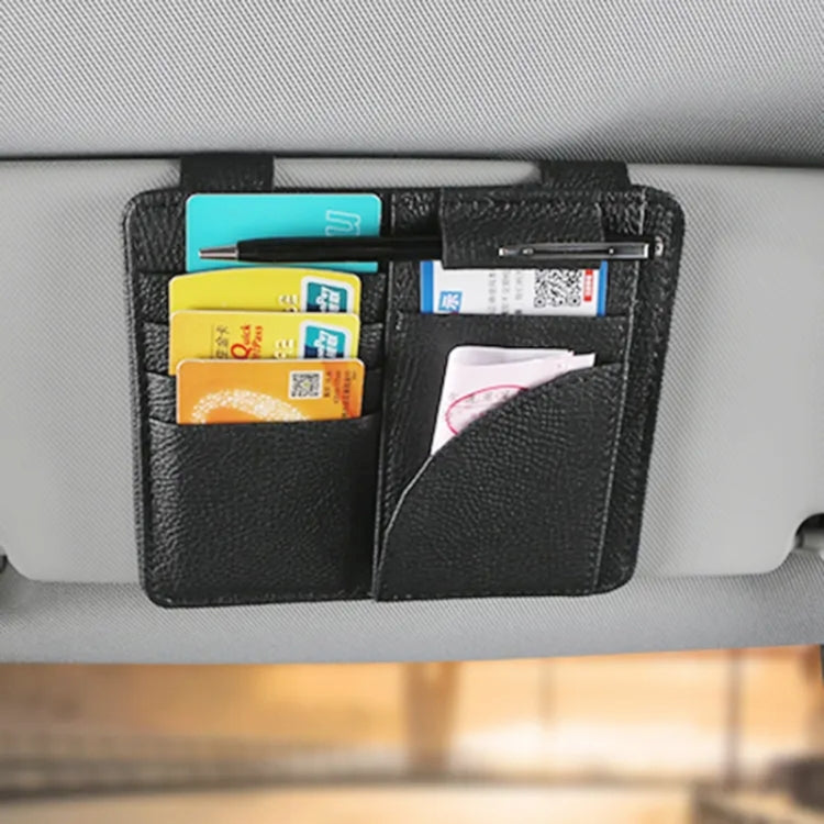 Car Multifunctional Sun Visor Card Holder Bill Storage Card Bag (Black) - Stowing Tidying by PMC Jewellery | Online Shopping South Africa | PMC Jewellery