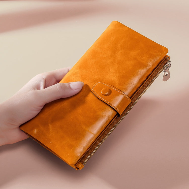 TP-189 Oilskin Leather Multi-functional Zipper RFID Leather Wallet(Red) - Antimagnetic RFID Package by PMC TechLife | Online Shopping South Africa | PMC TechLife | Buy Now Pay Later Mobicred