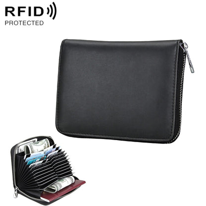 Antimagnetic RFID Multi-functional Genuine Leather Card Package(Black) - Antimagnetic RFID Package by PMC Jewellery | Online Shopping South Africa | PMC Jewellery | Buy Now Pay Later Mobicred