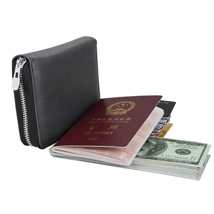 Antimagnetic RFID Multi-functional Genuine Leather Card Package(Black) - Antimagnetic RFID Package by PMC Jewellery | Online Shopping South Africa | PMC Jewellery | Buy Now Pay Later Mobicred