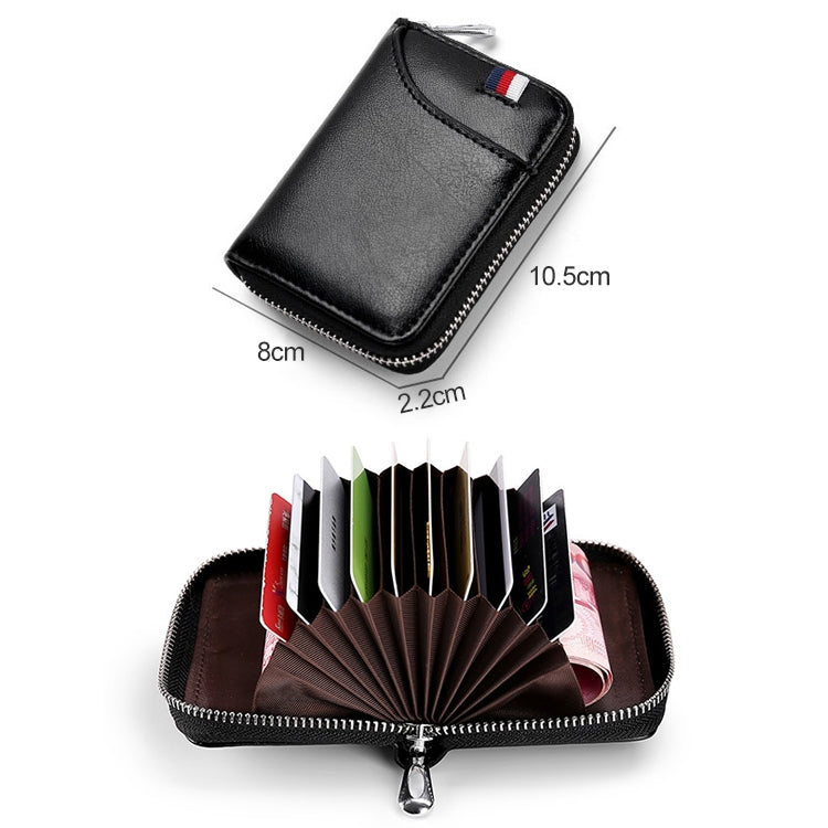 KB155 Antimagnetic RFID Zipper Leather Large-capacity Cards Holder Wallet(Black) - Antimagnetic RFID Package by PMC TechLife | Online Shopping South Africa | PMC TechLife | Buy Now Pay Later Mobicred