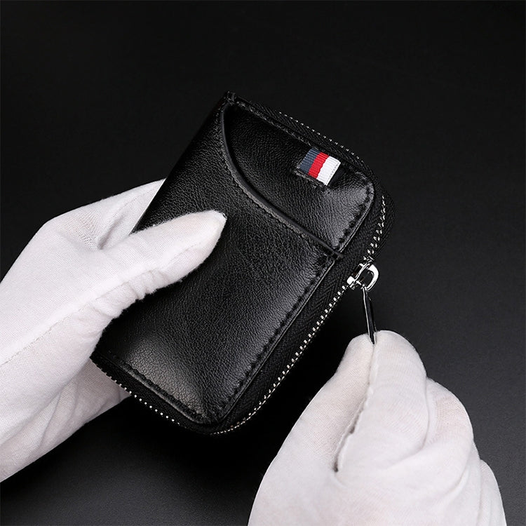 KB155 Antimagnetic RFID Zipper Leather Large-capacity Cards Holder Wallet(Black) - Antimagnetic RFID Package by PMC TechLife | Online Shopping South Africa | PMC TechLife | Buy Now Pay Later Mobicred