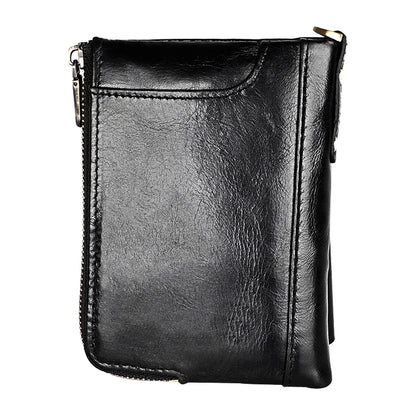 3533 Antimagnetic RFID Top-grain Leather Crazy Horse Texture Men Business Leisure Wallet (Black) - Antimagnetic RFID Package by PMC Jewellery | Online Shopping South Africa | PMC Jewellery | Buy Now Pay Later Mobicred