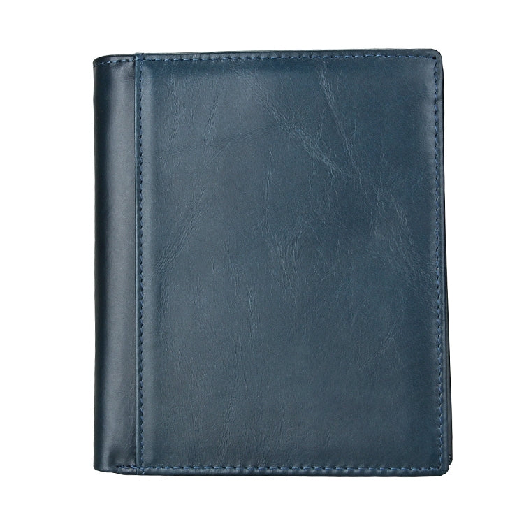 8235 Antimagnetic RFID Multi-function Crazy Horse Texture Leather Wallet Passport Bag(Blue) - free shipping - PMC TechLife - Order now!