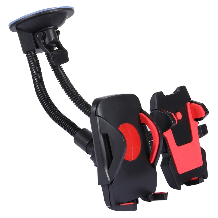 Suction Cup Couple Car Mount Holder Stand Suction Bracket with Adjustable Goose Neck for GPS & PDA & MP4, For iPhone, Samsung, Huawei, Xiaomi, HTC and Other Smartphones(Red) - Car Holders by PMC Jewellery | Online Shopping South Africa | PMC Jewellery