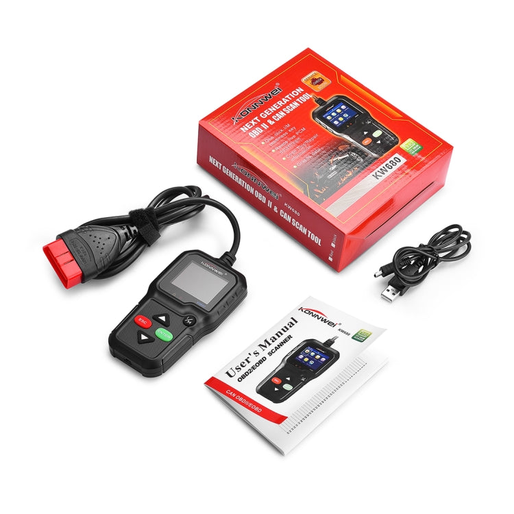 KONNWEI KW680 Mini OBDII Car Auto Diagnostic Scan Tools  Auto Scan Adapter Scan Tool (Can Detect Battery and Voltage, Only Detect 12V Gasoline Car)(Black) - Code Readers & Scan Tools by KONNWEI | Online Shopping South Africa | PMC Jewellery | Buy Now Pay Later Mobicred