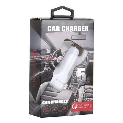 LZ-429 QC3.0 2.4A Three USB Ports Smart Quick Car Charger(White) - Car Charger by PMC Jewellery | Online Shopping South Africa | PMC Jewellery