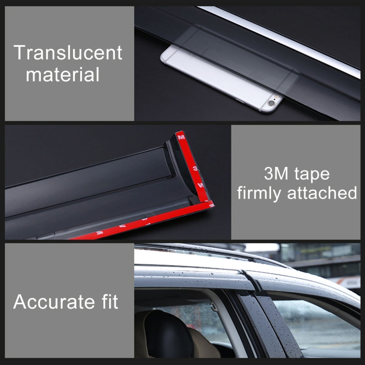 4 PCS Window Sunny Rain Visors Awnings Sunny Rain Guard for Ford Focus 2005-2011 Version Classic Style Hatchback - Window Foils & Solar Protection by PMC Jewellery | Online Shopping South Africa | PMC Jewellery