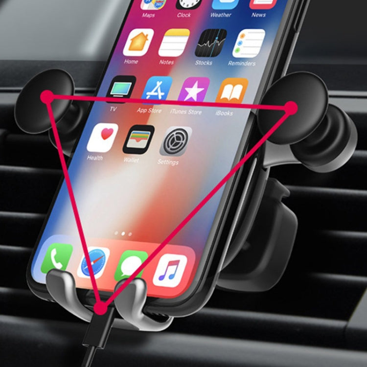 Big Eyes Pattern Gravity Cartoon Air Vent Car Mount Phone Holder(Silver) - Car Holders by PMC Jewellery | Online Shopping South Africa | PMC Jewellery