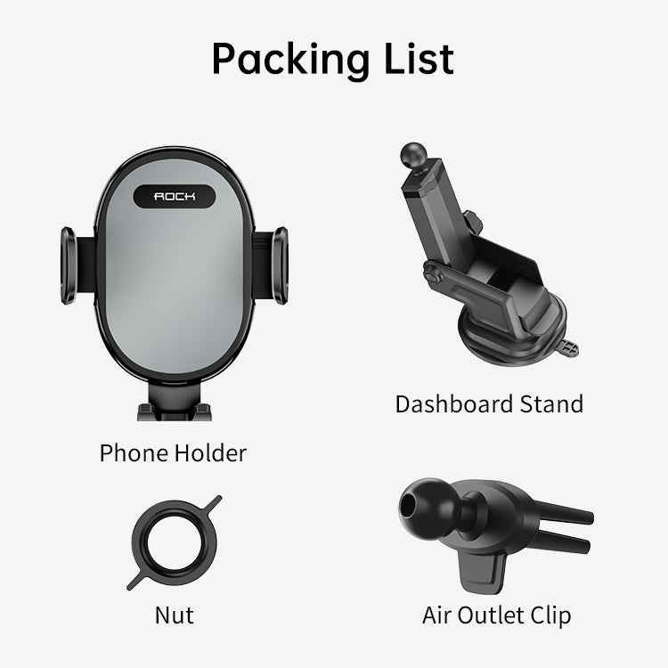 ROCK SPACE RAM0009 Suction Cup Retractable Rotating Mechanical Car Holder, Suitable for Phones within 66-102mm Width - Car Holders by ROCK | Online Shopping South Africa | PMC Jewellery