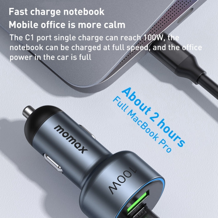 MOMAX UC17E 100W USB-C / Type-C x 2 + USB Three Ports Car Charger - Car Charger by MOMAX | Online Shopping South Africa | PMC Jewellery