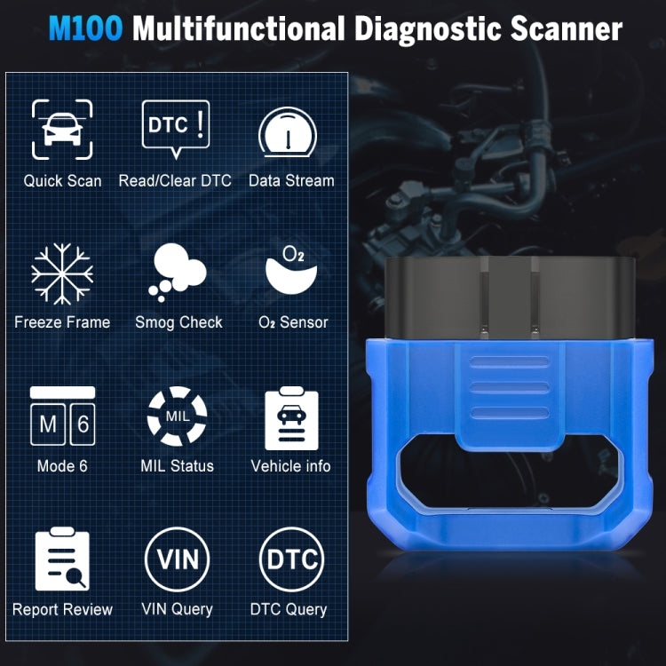 M100 ELM327 Bluetooth 4.0 OBD2 Fault Diagnostic Scanner - Code Readers & Scan Tools by PMC Jewellery | Online Shopping South Africa | PMC Jewellery