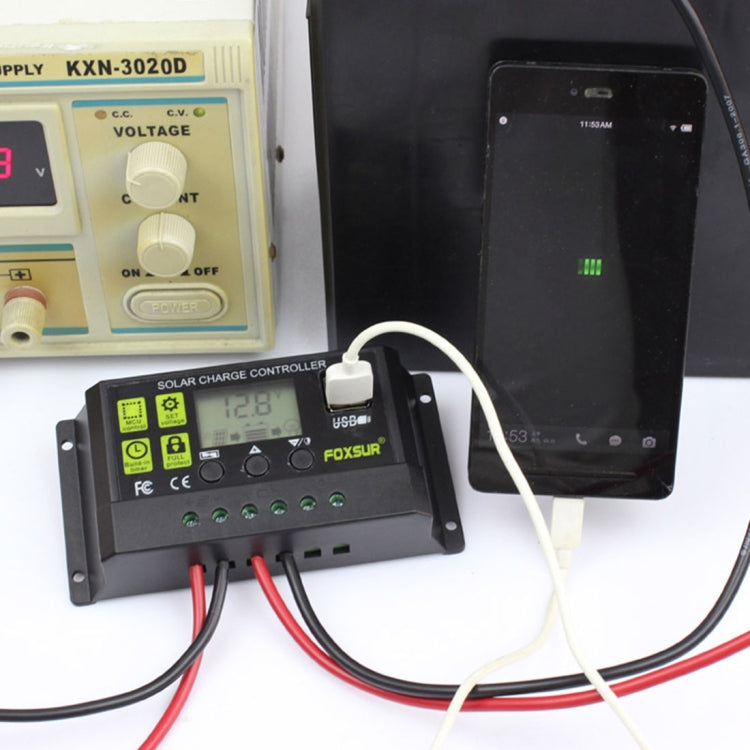 FOXSUR 30A Solar Charge Controller 12V / 24V Automatic Identification Controller - Others by PMC TechLife | Online Shopping South Africa | PMC TechLife