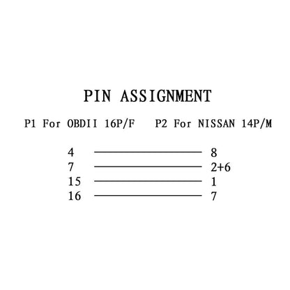 14Pin to 16Pin Car OBD2 Conversion Cable OBDII Diagnostic Adapter Cable for Nissan - Cables & Connectors by PMC Jewellery | Online Shopping South Africa | PMC Jewellery