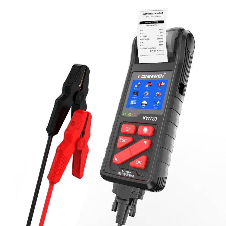 KONNWEI KW720 Car 3.2 inch 6V-24V Lead-acid Battery Tester with Printer - Code Readers & Scan Tools by KONNWEI | Online Shopping South Africa | PMC Jewellery