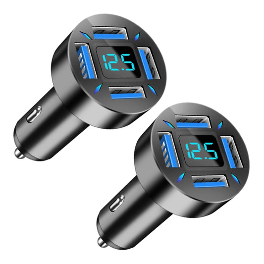 2pcs 4 in 1 USB 4.8A Digital Display Car Charger - Car Charger by PMC Jewellery | Online Shopping South Africa | PMC Jewellery
