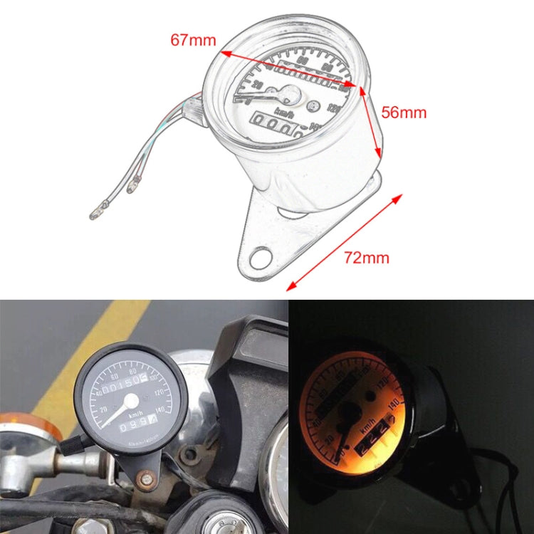 Motorcycle Retro Modified Odometer Speedometer Kilometer (Silver) - Electrical Instruments by PMC Jewellery | Online Shopping South Africa | PMC Jewellery