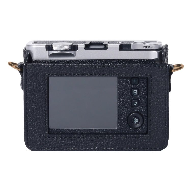 For FUJIFILM instax mini Evo Full Body Camera Genuine Leather Case Bag with Strap(Black) - Leather Bag by PMC Jewellery | Online Shopping South Africa | PMC Jewellery