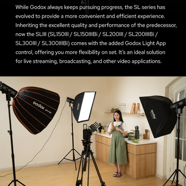 Godox SL300IIIBi 330W Bi-Color 2800K-6500K LED Video Light(EU Plug) - Shoe Mount Flashes by Godox | Online Shopping South Africa | PMC Jewellery | Buy Now Pay Later Mobicred