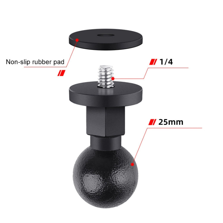 25mm 1/4 inch Screw ABS Ball Head Adapter Mount(Black) - Mount & Holder by PMC Jewellery | Online Shopping South Africa | PMC Jewellery