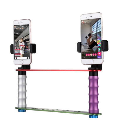 Smartphone Live Broadcast Bracket Dual Hand-held Selfie Mount Kits with 2x Phone Clips, For iPhone, Galaxy, Huawei, Xiaomi, HTC, Sony, Google and other Smartphones - Selfie Sticks by PMC Jewellery | Online Shopping South Africa | PMC Jewellery