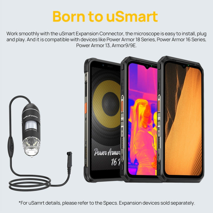 Ulefone uSmart C01 Wired Digital Microscope for Ulefone Armor 18 Series / 9 / 9E & Power Armor 16 Series / 13 / Armor Pad(Black) - free shipping - PMC TechLife - Order now!