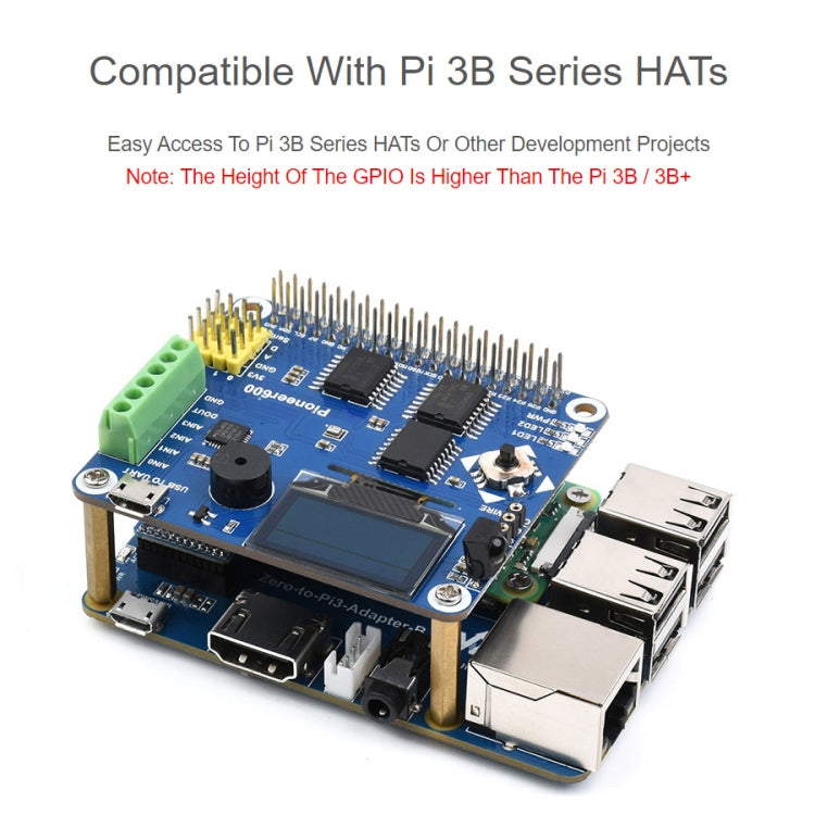 Waveshare Raspberry Pi Zero 2W To 3B Adapter for Raspberry Pi 3 Model B/B+ - free shipping - PMC TechLife - Order now!