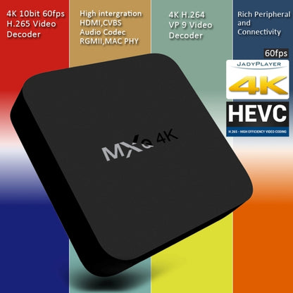 MXQ 4K Full HD Media Player RK3229 Quad Core KODI Android 9.0 TV Box with Remote Control, RAM: 1GB, ROM: 8GB, Support HDMI, WiFi, Miracast, DLNA(Black) - Others by PMC Jewellery | Online Shopping South Africa | PMC Jewellery