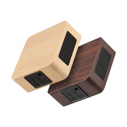 Q1A Bluetooth 4.2 Mini Wooden Double Horns Bluetooth Speaker(Yellow Wood Texture) - Mini Speaker by PMC Jewellery | Online Shopping South Africa | PMC Jewellery