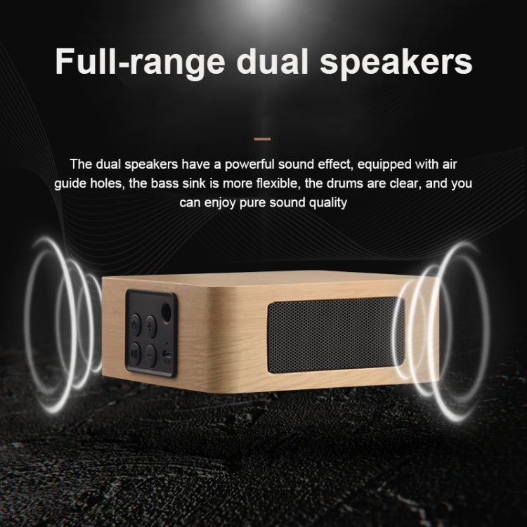 Q1A Bluetooth 4.2 Mini Wooden Double Horns Bluetooth Speaker(Yellow Wood Texture) - Mini Speaker by PMC Jewellery | Online Shopping South Africa | PMC Jewellery