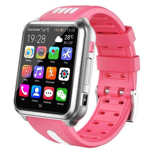 H1 1.54 inch Full-fit Screen Dual Cameras Smart Phone Watch, Support SIM Card / GPS Tracking / Real-time Trajectory / Temperature Monitoring(Silver Pink) - Smart Watches by PMC Jewellery | Online Shopping South Africa | PMC Jewellery | Buy Now Pay Later Mobicred