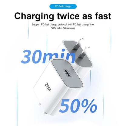 TOTUDESIGN CACQ-011 Glory Series 20W Type-C / USB-C Fast Charging Travel Charger Power Adapter, UK Plug(White) - USB Charger by TOTUDESIGN | Online Shopping South Africa | PMC Jewellery