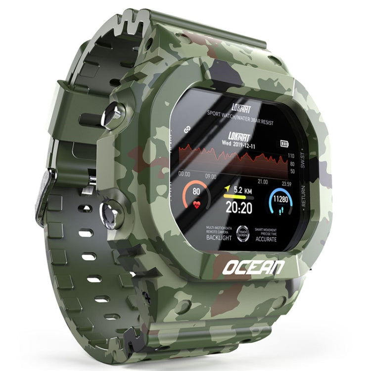 Lokmat OCEAN 1.14 inch TFT Touch Screen IP68 Waterproof Smart Watch, Support Information Reminder / Sleep Monitor / Sport Record(Camouflage Green) - Smart Watches by Lokmat | Online Shopping South Africa | PMC Jewellery | Buy Now Pay Later Mobicred