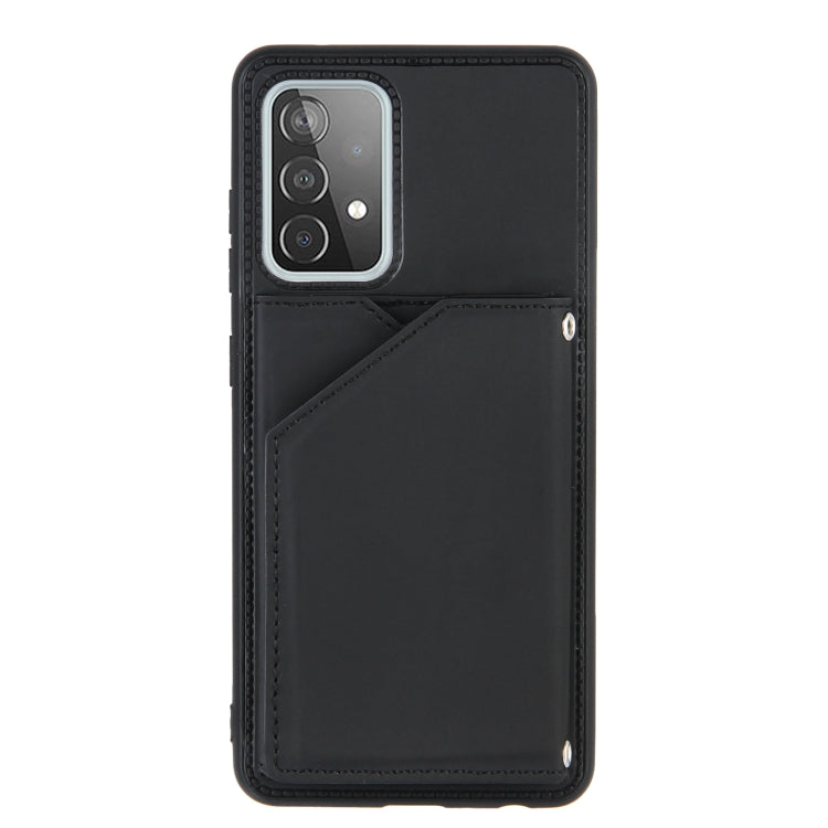 For Samsung Galaxy A52 5G / 4G Skin Feel PU + TPU + PC Back Cover Shockproof Case with Card Slots & Holder & Photo Frame(Black) - Galaxy Phone Cases by PMC Jewellery | Online Shopping South Africa | PMC Jewellery