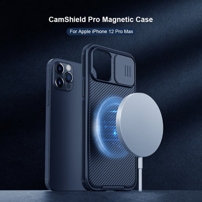 For iPhone 12 Pro Max NILLKIN CamShield Pro Magnetic Magsafe Case(Blue) - iPhone 12 Pro Max Cases by NILLKIN | Online Shopping South Africa | PMC Jewellery
